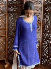 Starlit Blue Chikankari Short Kurta
